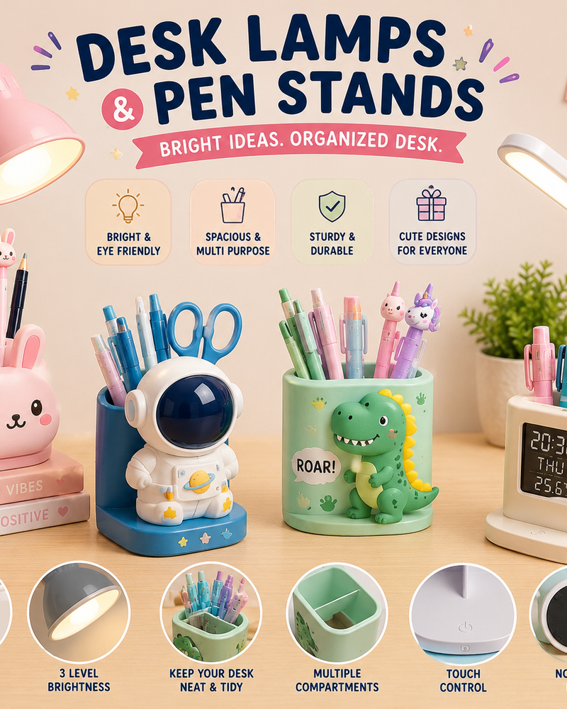 Desk Lamps + Pen Stands