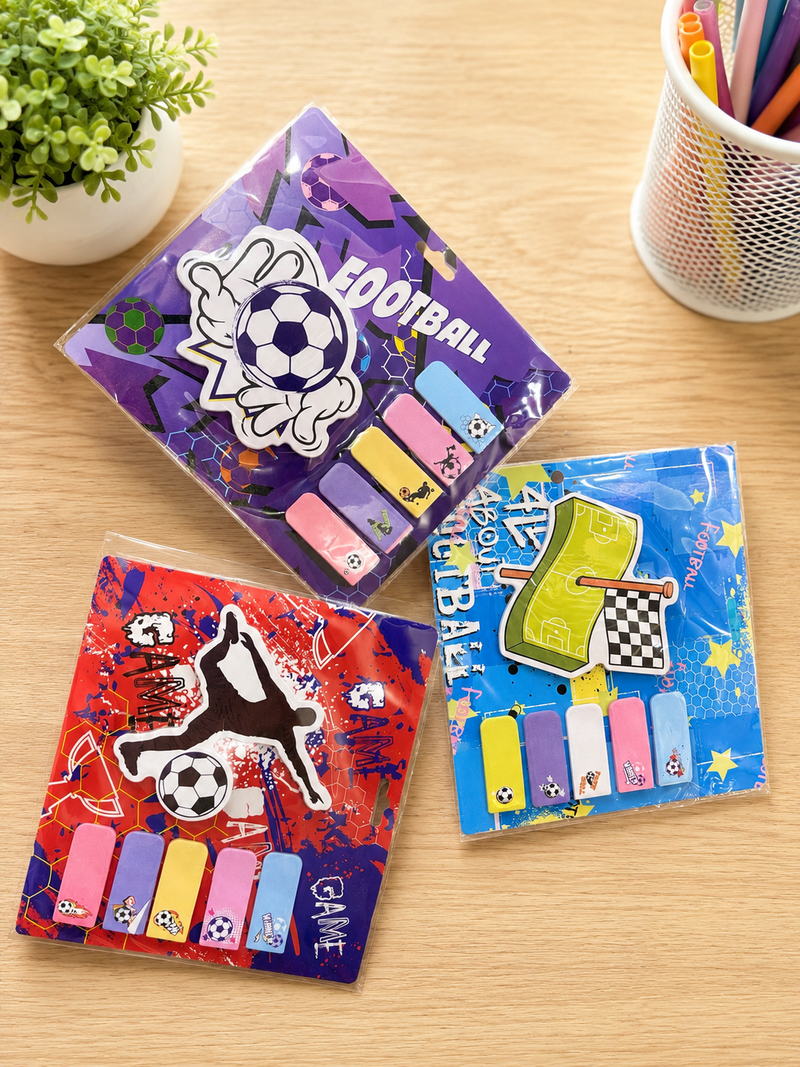 Football lovers sticky notes set