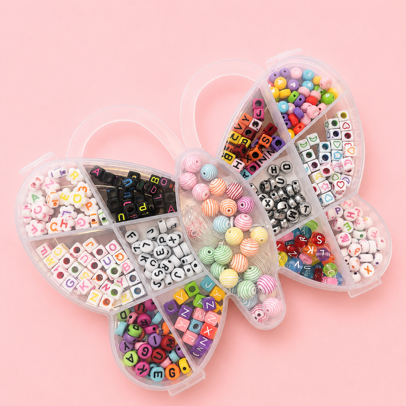 DIY Jewelery and bracelet beads set ( butterfly box )