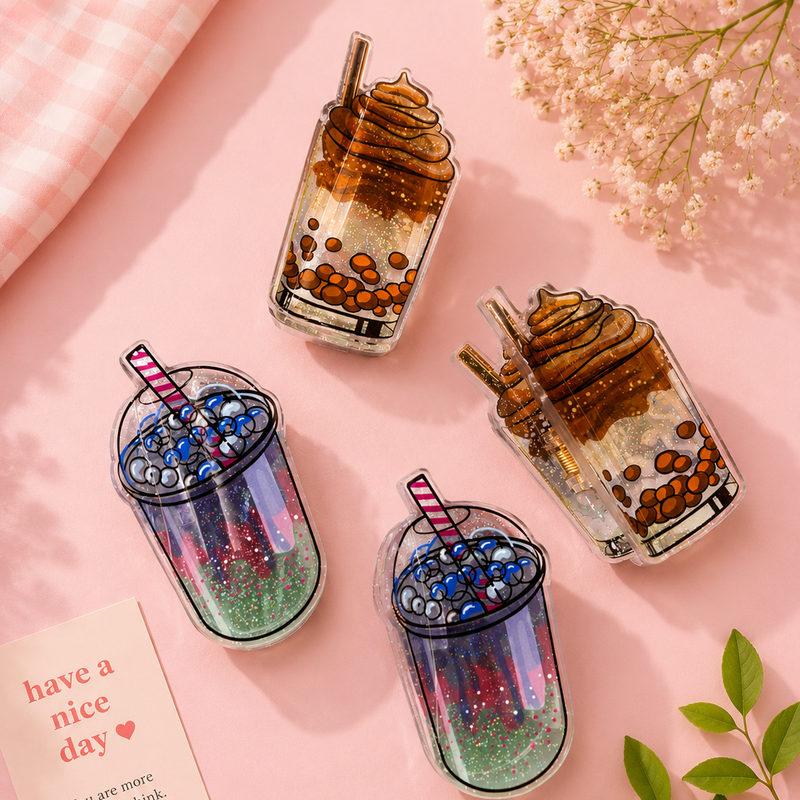 Drink theme glitter claw clip