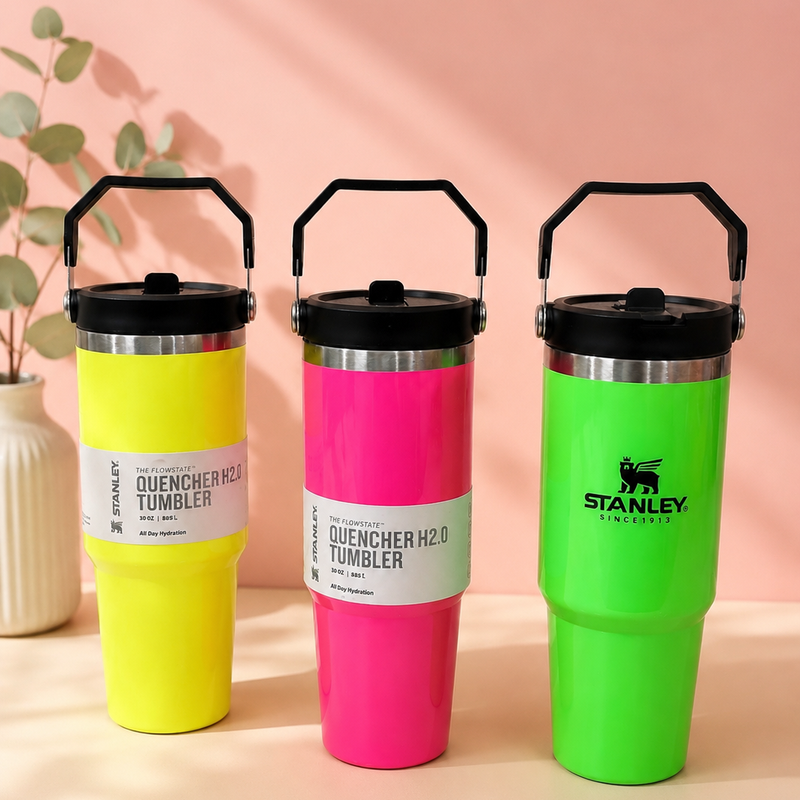 Neon aesthetic glow Stanley sipper