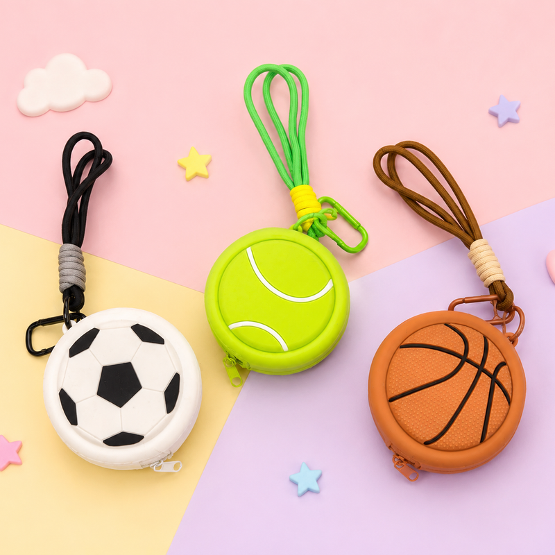 Sporty ball coin pouch with Bag charm