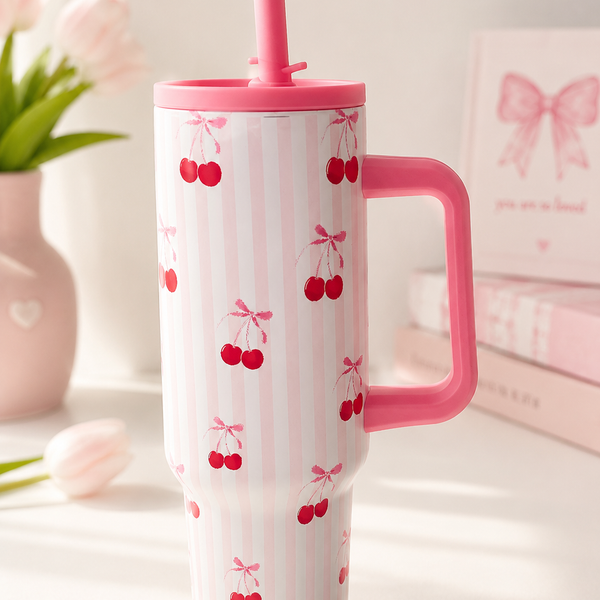 Cherry bliss sipper tumbler