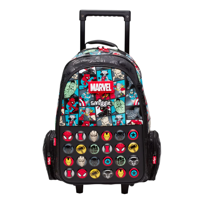 Smiggle Marvel Superhero Trolley school bag - kids wheeled backpack with extendable handle