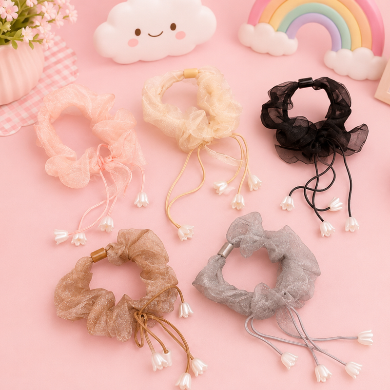 Floral Tassel scrunchies
