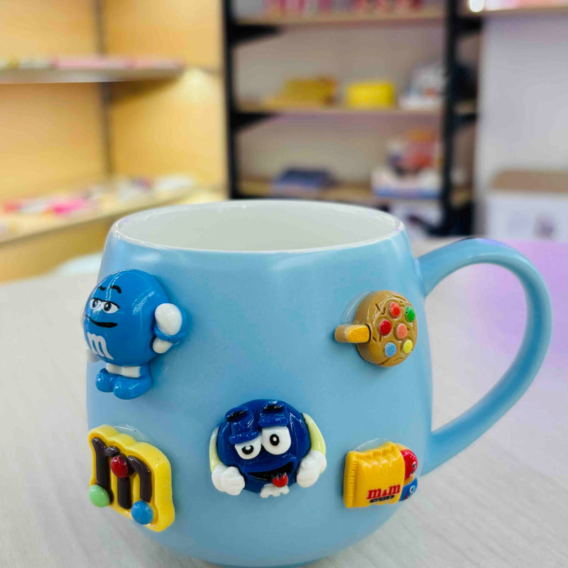 M&M candy charm ceramic mug