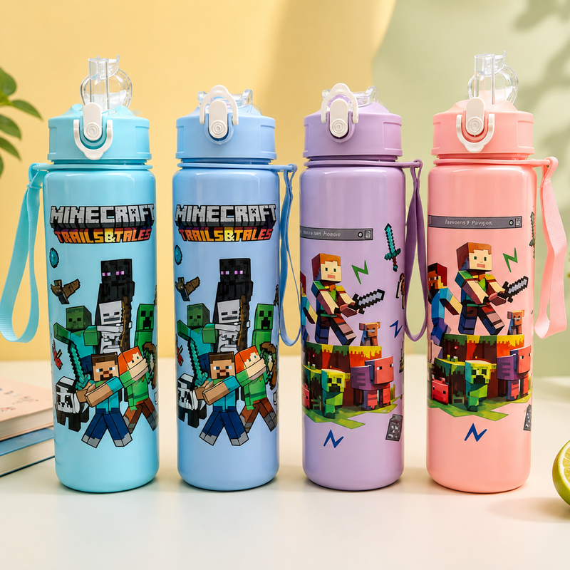 Minecraft BPA safe plastic sipper bottle