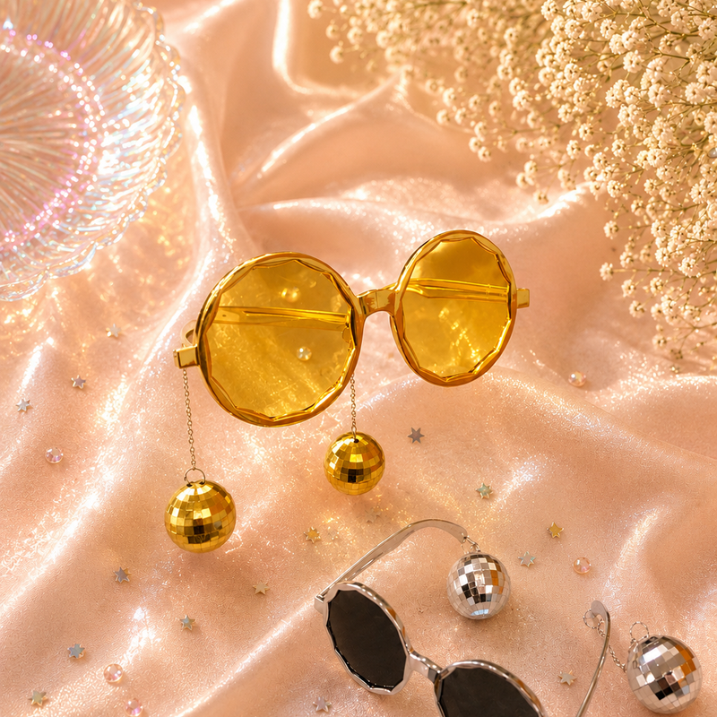 Retro party theme glasses