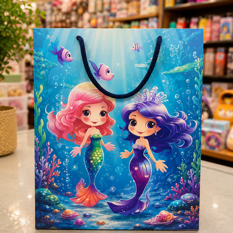 Mermaid paper gift bag (12.5” * 10” )