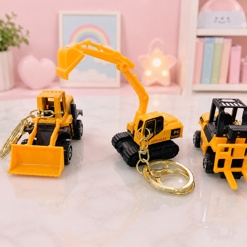Cute construction vehicle keychain