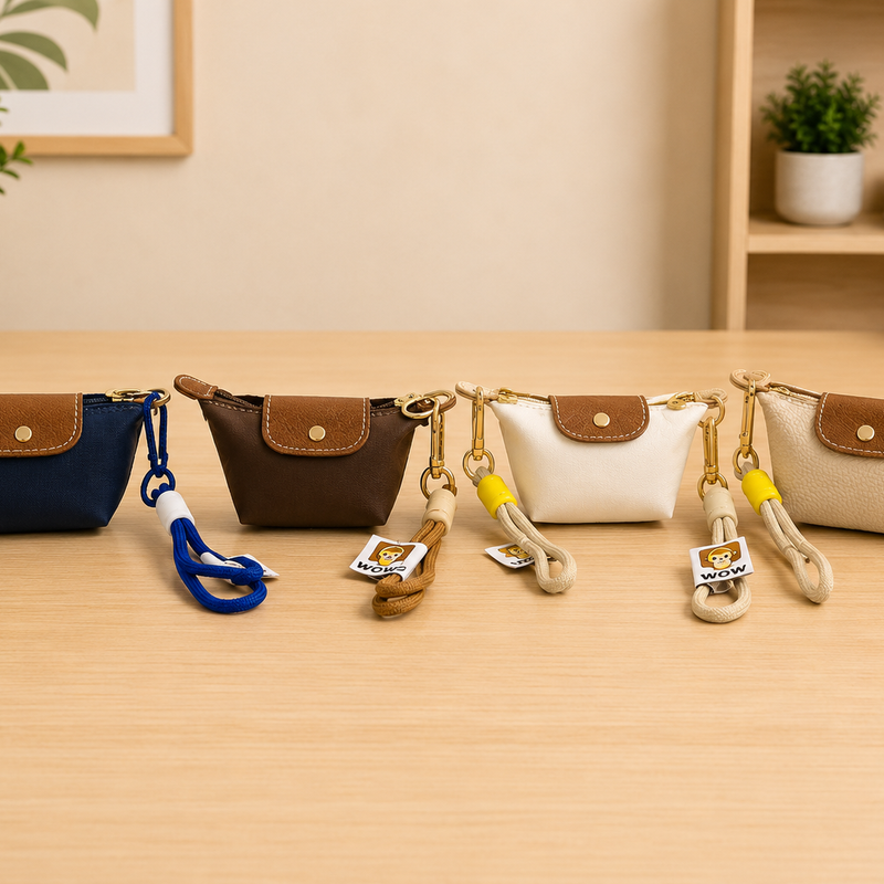 Button pouch keychain