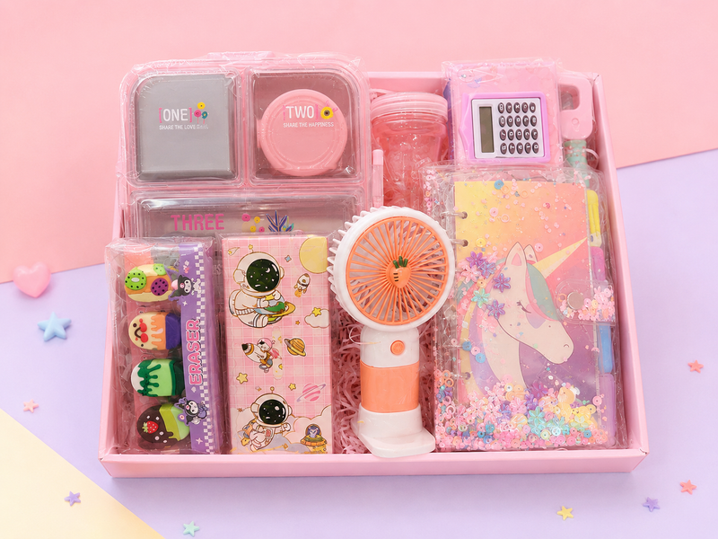 Pastel pink gift hamper
