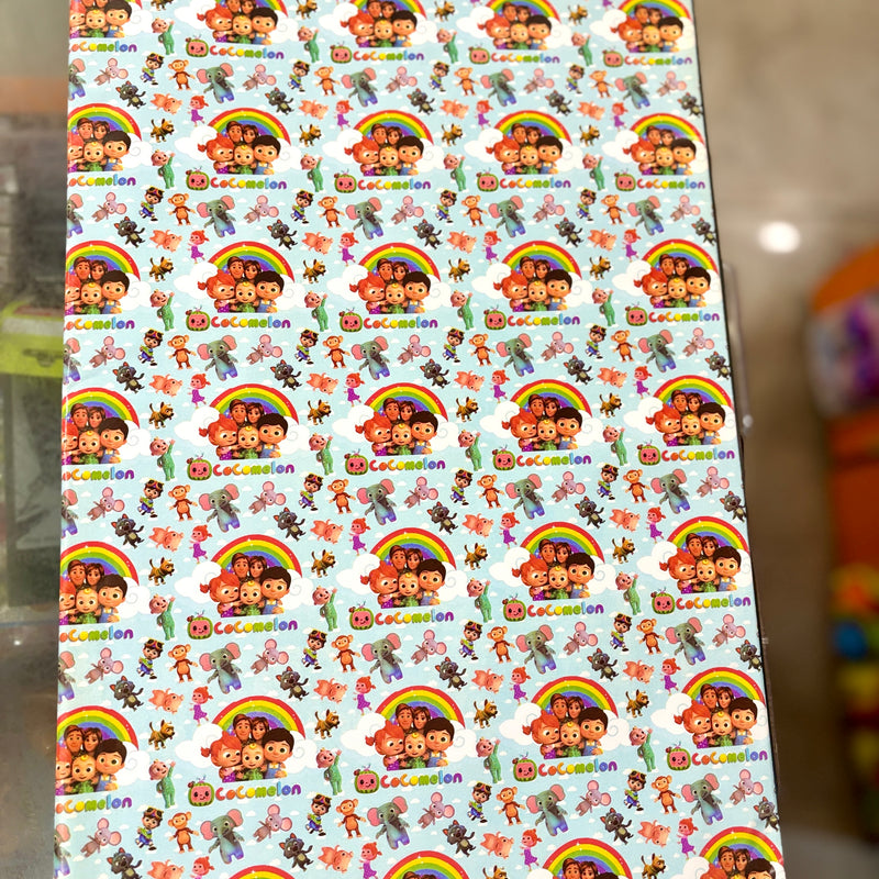 Cocomelon theme gift wrapping sheets ( set of 10 )