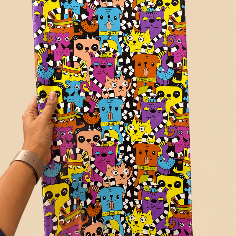 Colour Blast Animal theme wrapping sheets ( set of 10 sheets )
