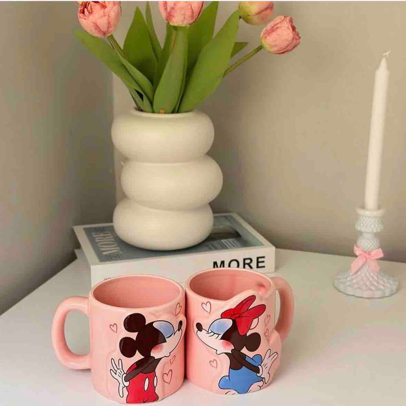 Mickey Minnie Heart couple ceramic cup set