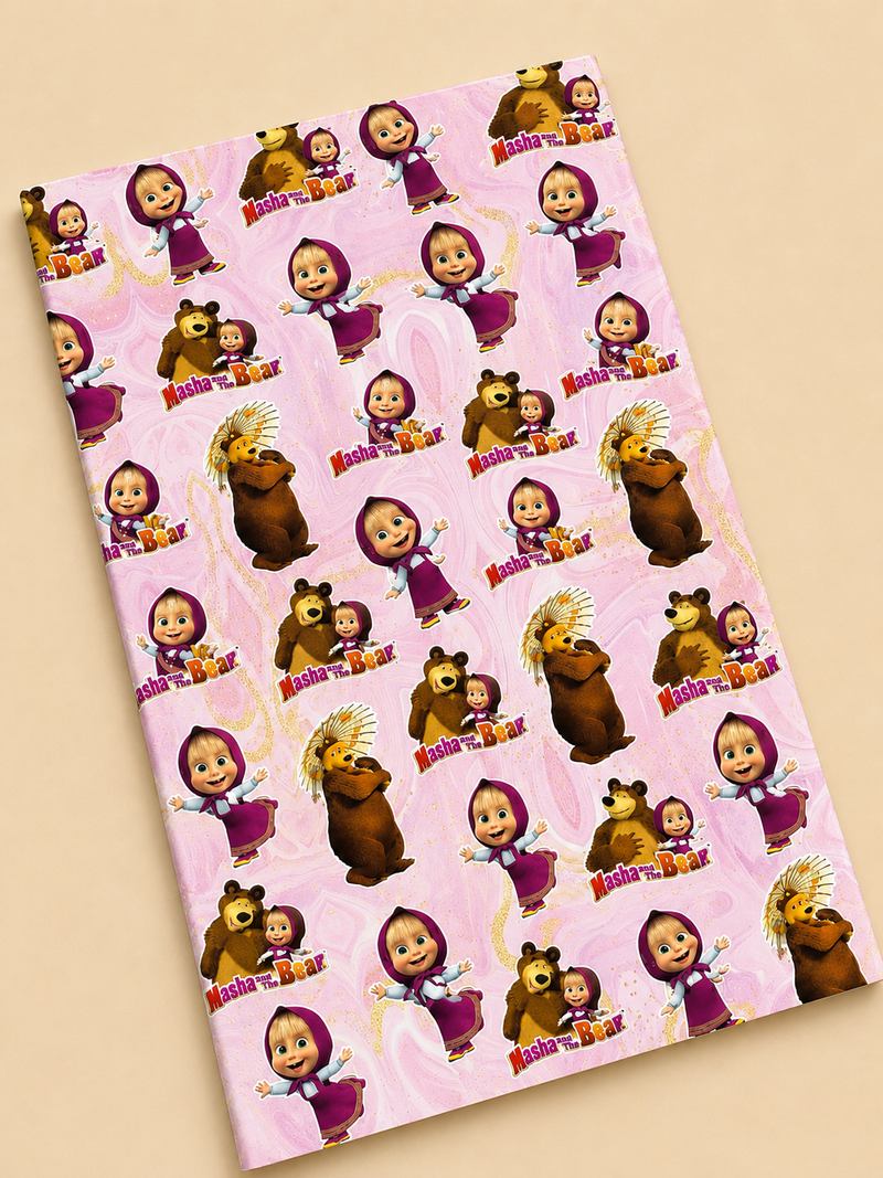 Masha Bear theme wrapping sheets ( set of 10 sheets )