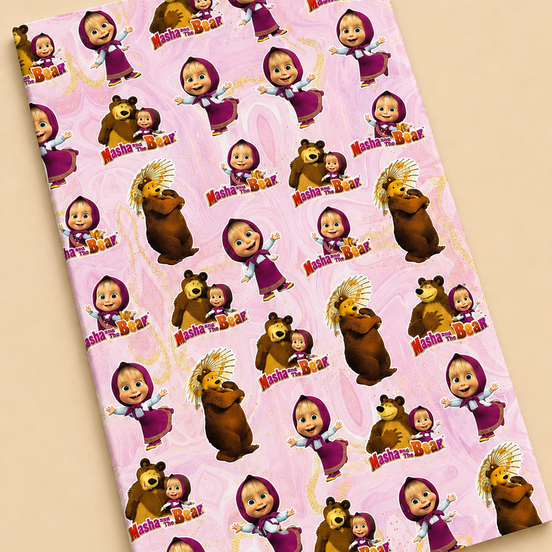 Masha Bear theme wrapping sheets ( set of 10 sheets )
