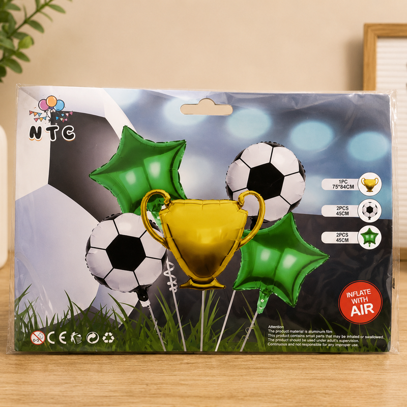 Soccer/ Football theme foil party balloons