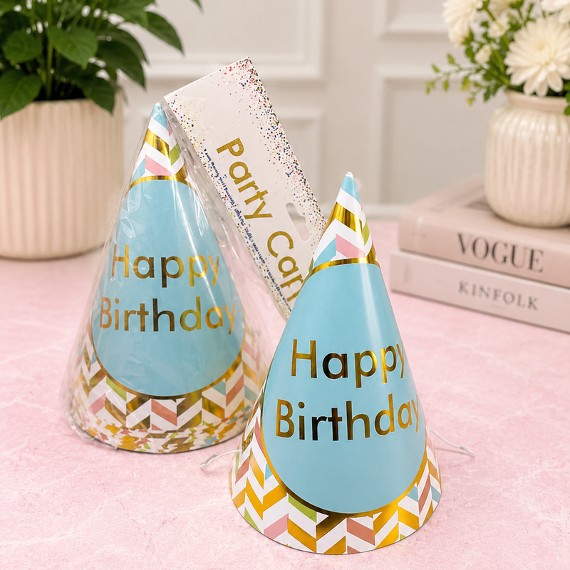 Happy birthday party caps ( For age 4-10 years ) - set of 10 pieces