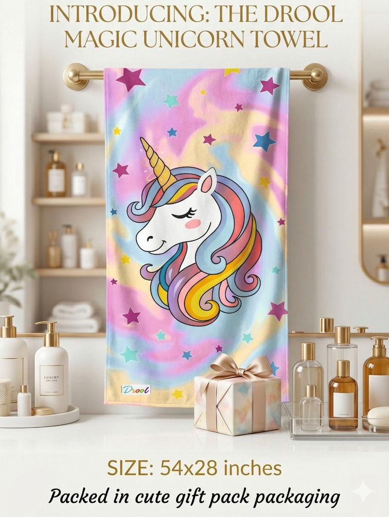 Unicorn micro fibre kids towel