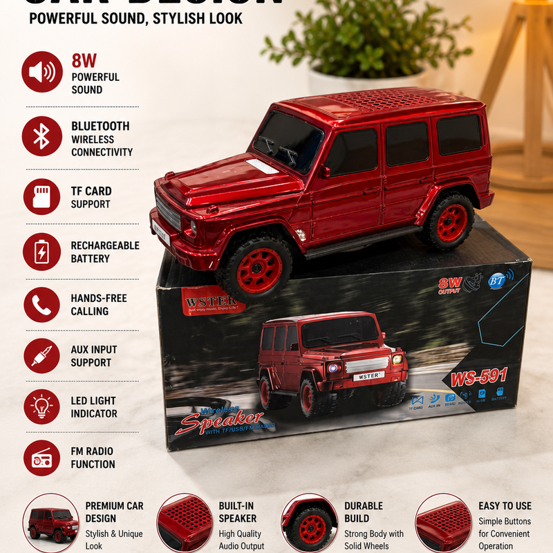 G wagon Bluetooth speaker ( Red )