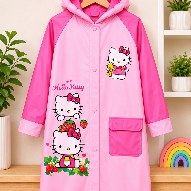 Hello kitty raincoat for kids ( SIZE L - Age 5-9 years )