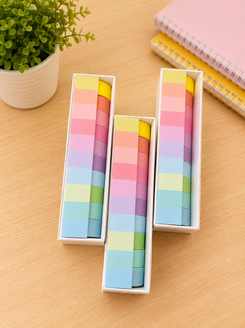 Pastel rainbow washi tape set