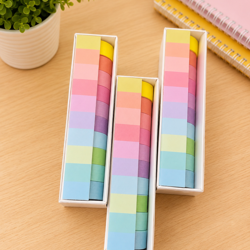 Pastel rainbow washi tape set