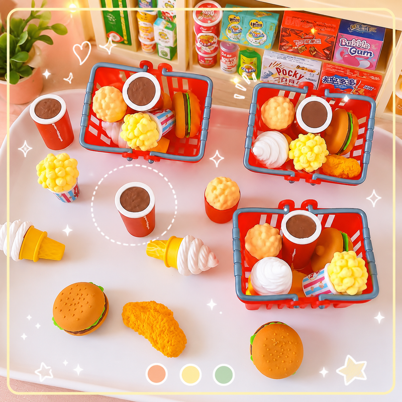 Mini Fast food eraser set