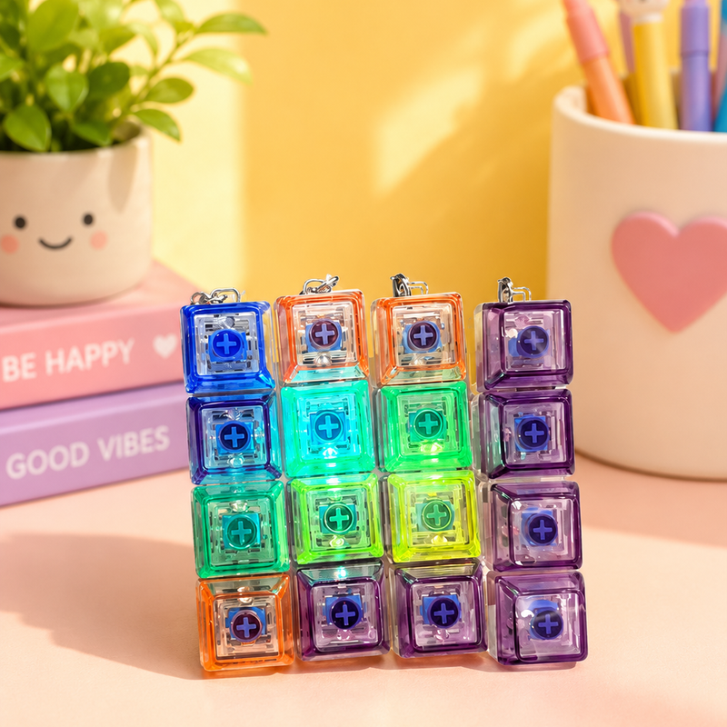 Clicker stress buster keychain - Multicoloured