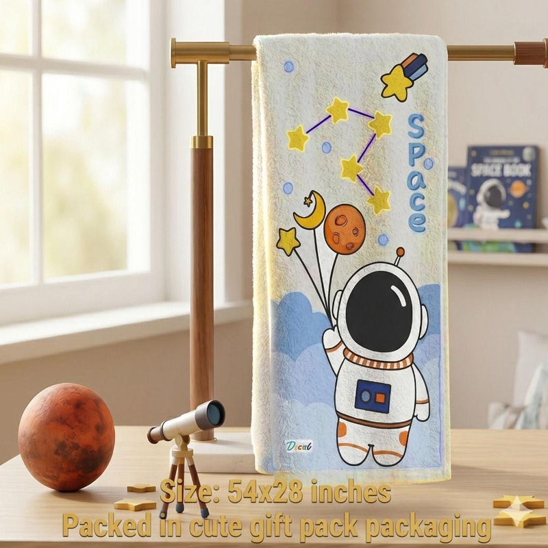 Space theme micro fibre kids towel