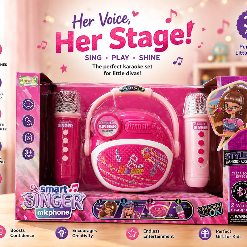 Smart singer karaoke set for kids - 1 speaker 2 mic set