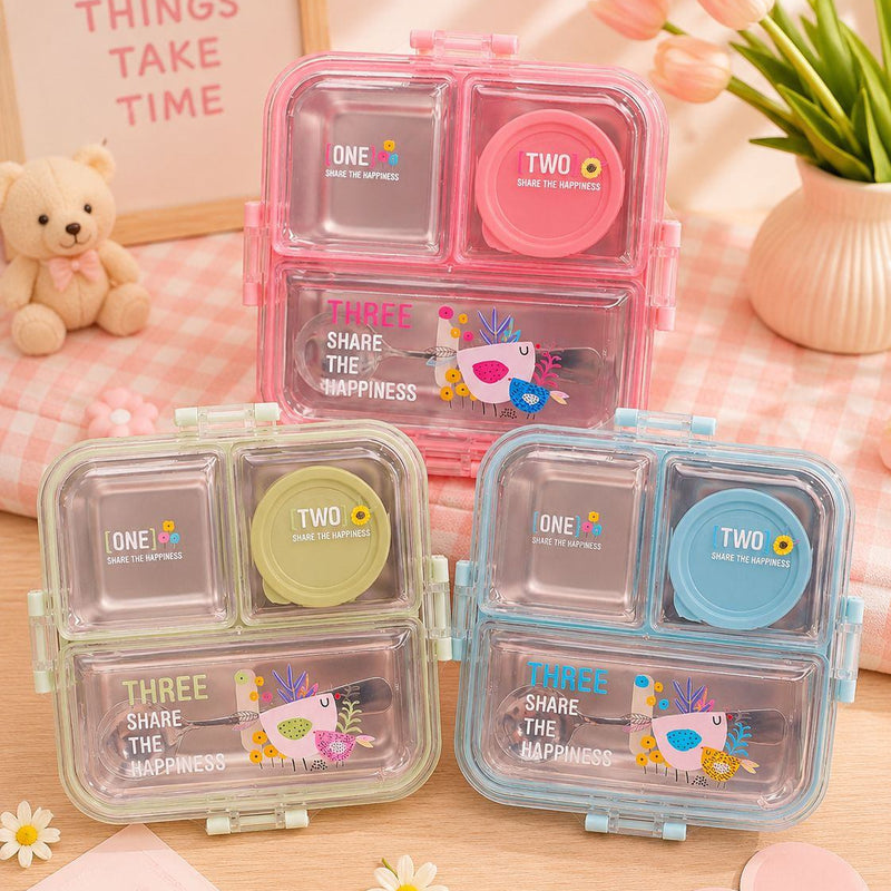 Pastel 3 compartment SS lunch box