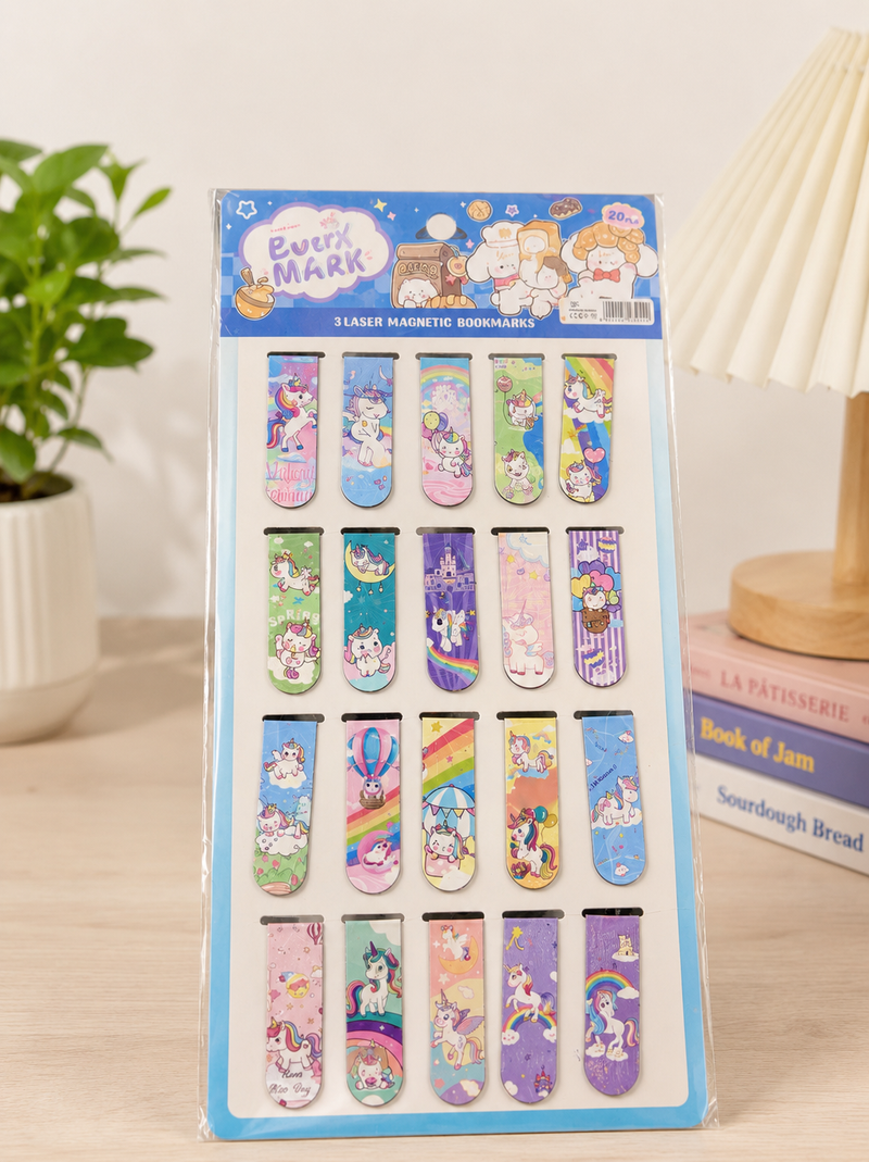 Cute magnetic book mark set