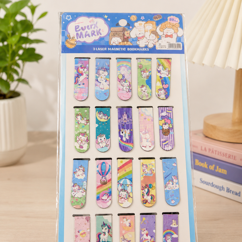 Cute magnetic book mark set