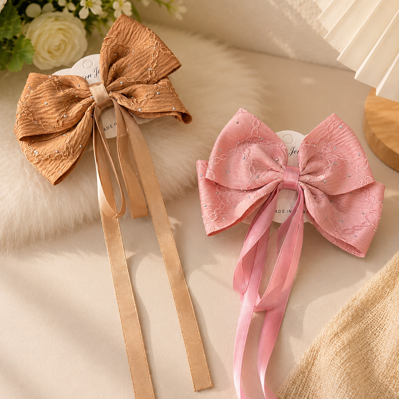 Elegant lace bow clip
