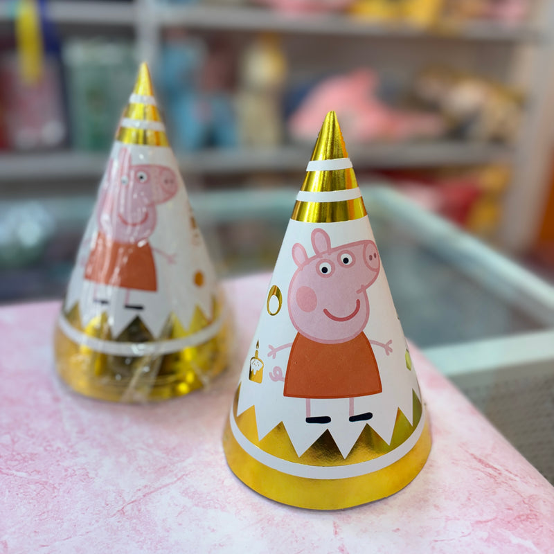 Peppa pig theme birthday party caps( For age 3-8 years )- set of 10 pieces
