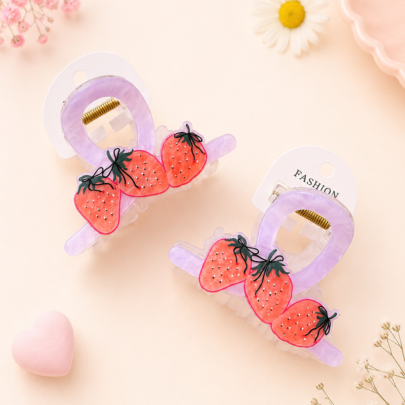 Strawberry Korean hair clutcher ( Big Size )