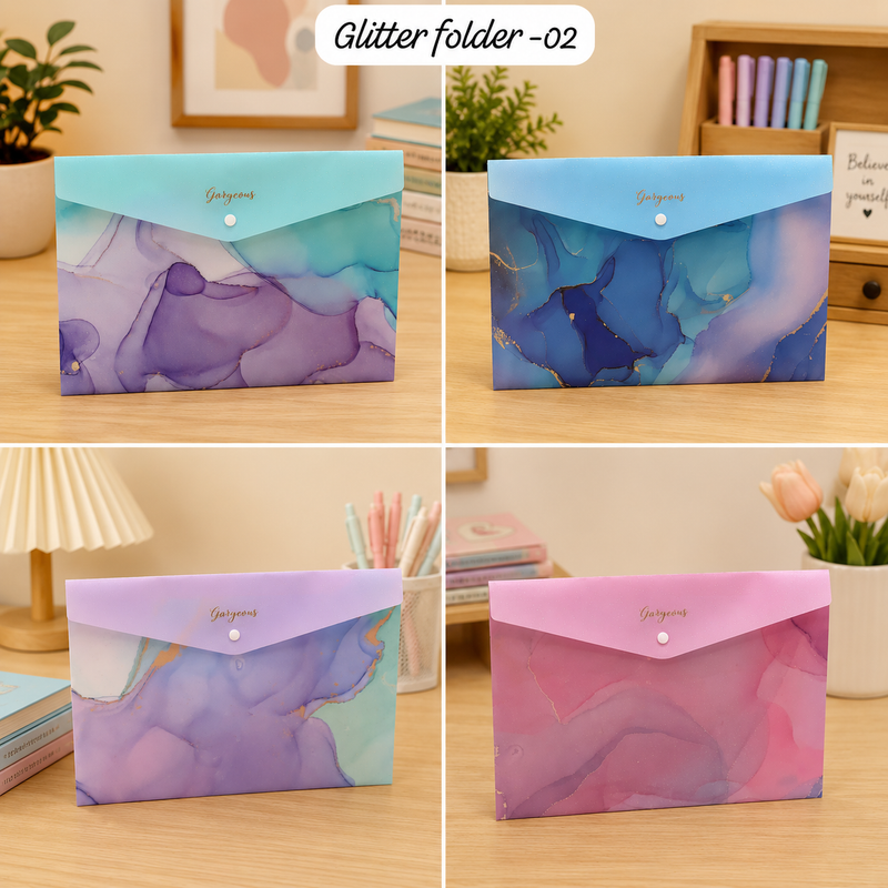 Glitter heavy quality clear folder