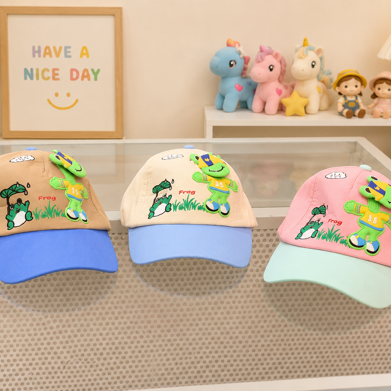 Cute frog cartoon cap for kids