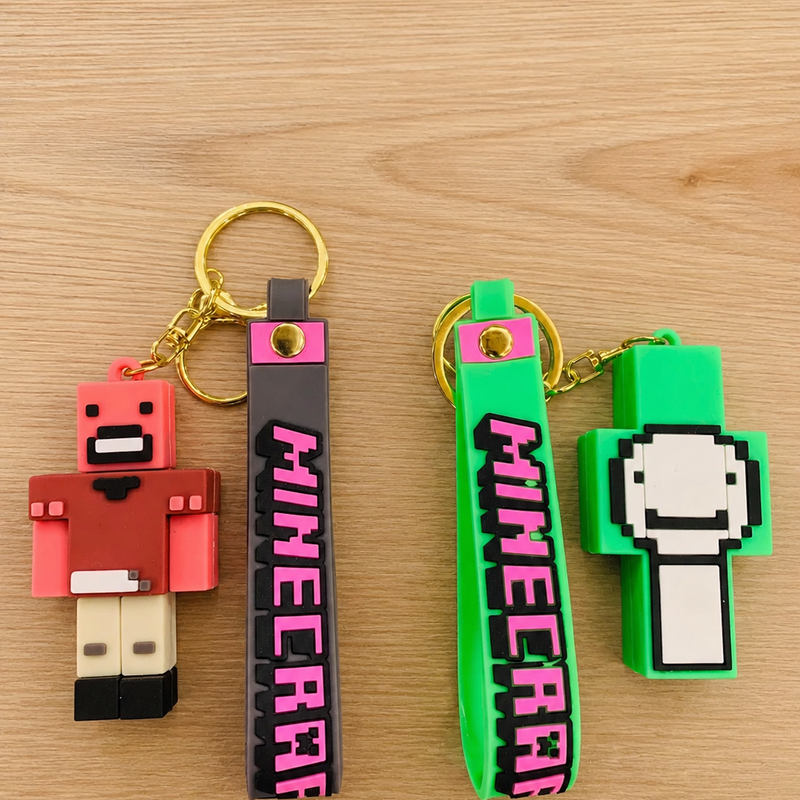 Minecraft rubber keychains