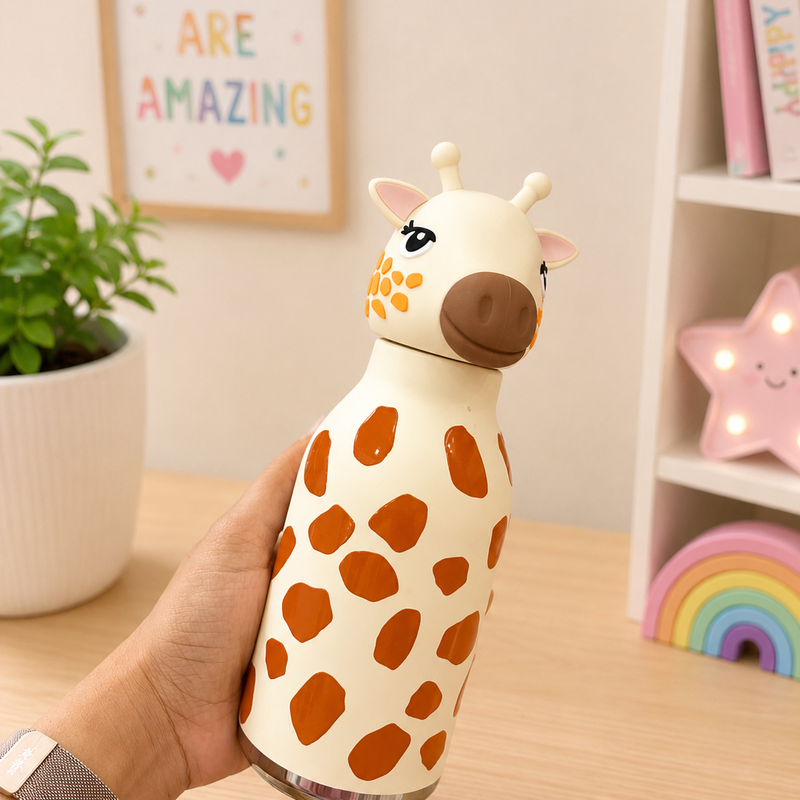 Viral kawai animal steel bottle - giraffe