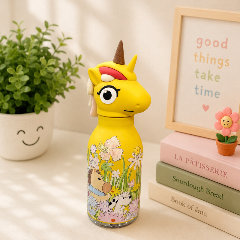 Viral kawai animal bottle - Yellow Unicorn