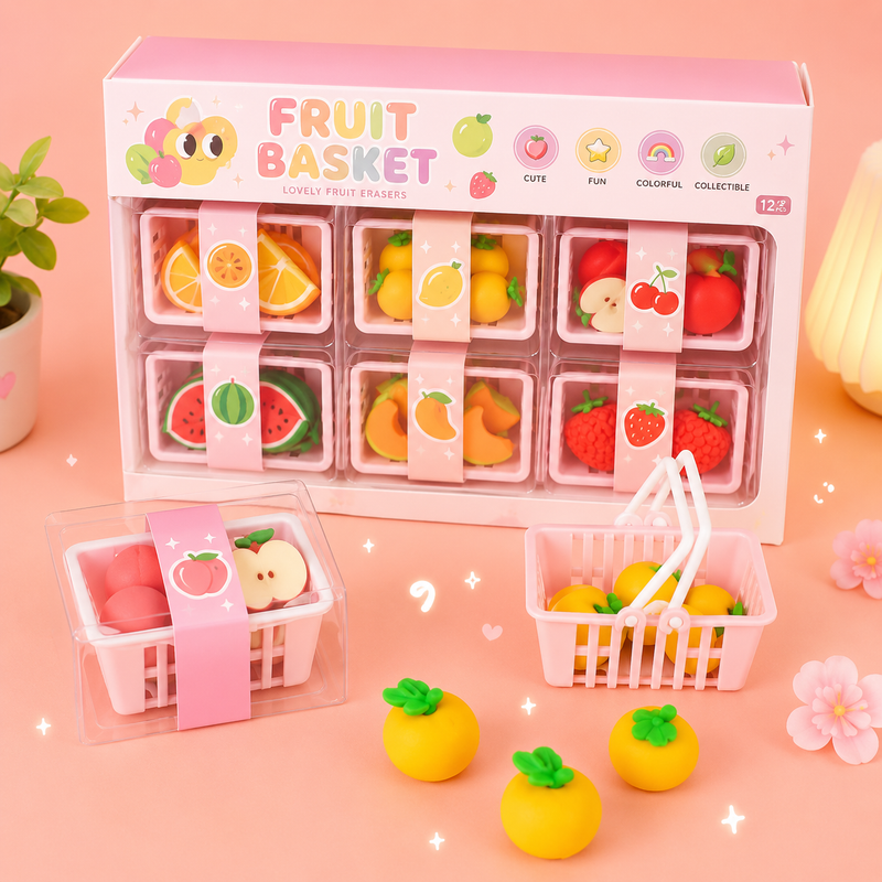 Mini fruit eraser basket