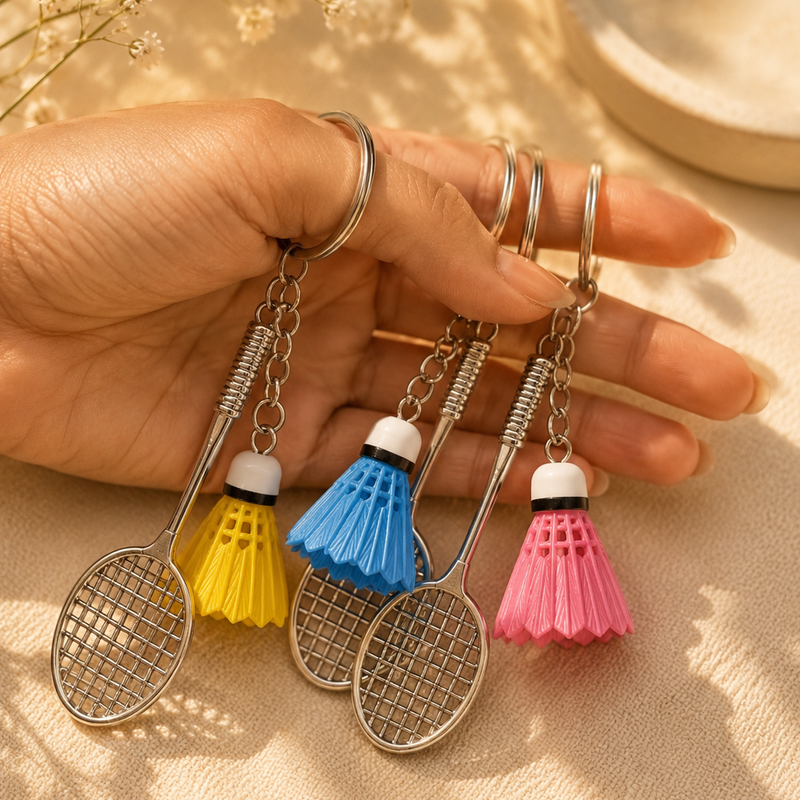 Mini badminton Keychain